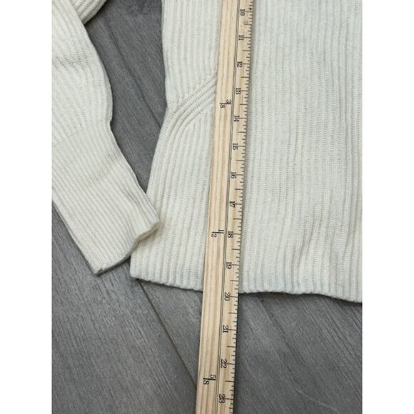 Madewell SoftWool Square-Neck Pullover Ribbed Sweater Heather Cloud Size XXS NWT - Picture 5 of 10